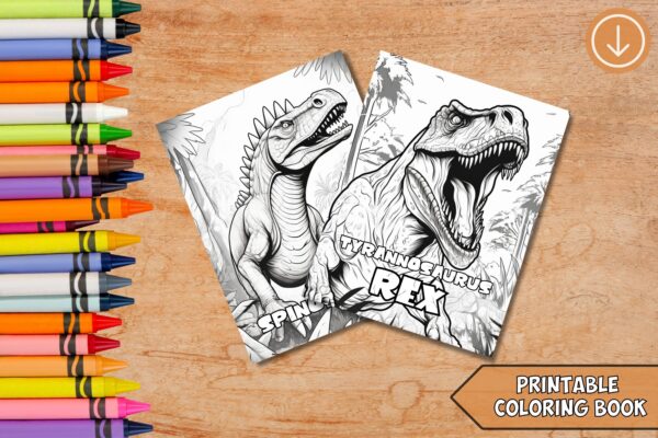 Dinosaur Volume 2 Printable Coloring Book