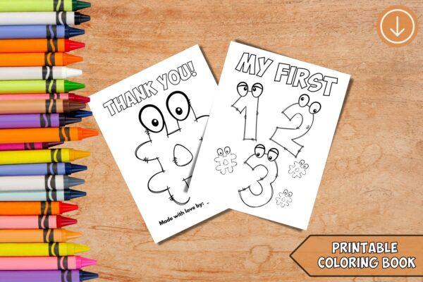 My First 123 Printable Coloring Book