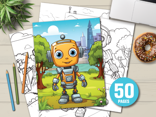 Robots Printable Coloring Book