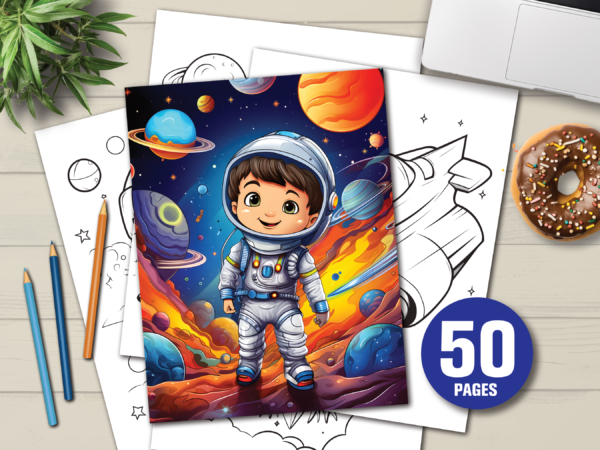 Space Printable Coloring Book