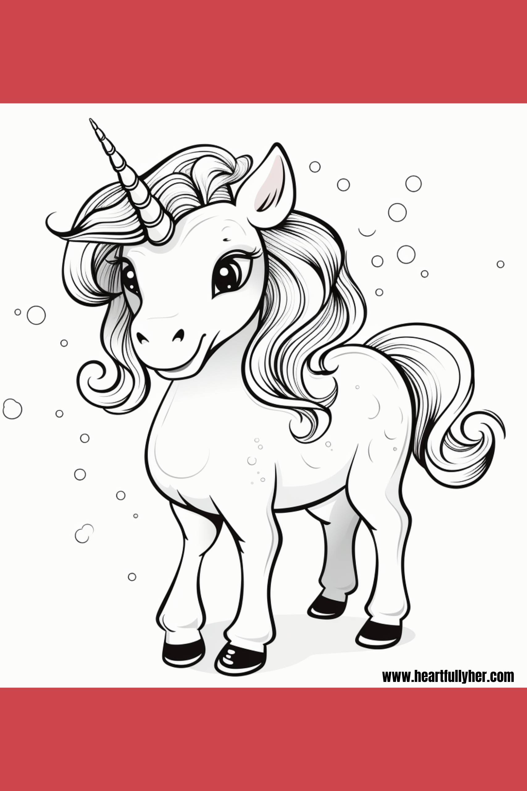 Unicorn Coloring Page For Kids