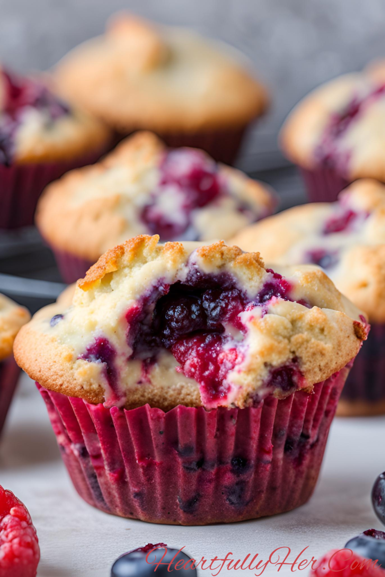 Triple Berry Cheesecake Muffin Recipe